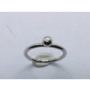Zilver aanschuifring met bol  mt. 17 - 3019830