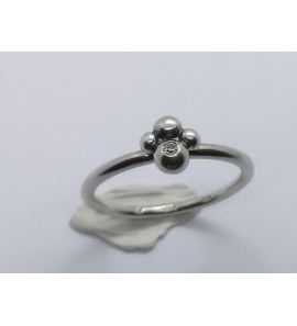 Zilver aanschuif ring bolletjes mt. 18 - 3019916