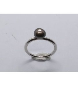 Zilver aanschuifring met gray freshwaterpearl mt. 18 - 3019868
