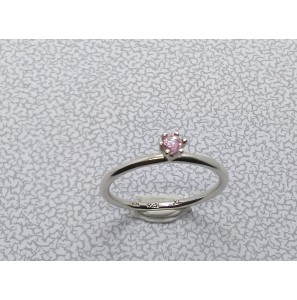 Zilver aanschuif ring met roze zirkonia nt. 17½ - 3019939
