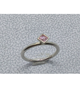 Zilver aanschuifring met vk zirkonia roze mt. 17 - 3019878