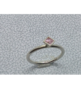 Zilver aanschuifring met vk zirkonia roze mt. 18 - 3019880