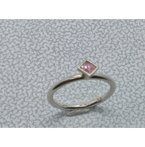 Zilver aanschuifring met vk zirkonia roze mt. 18 - 3019880