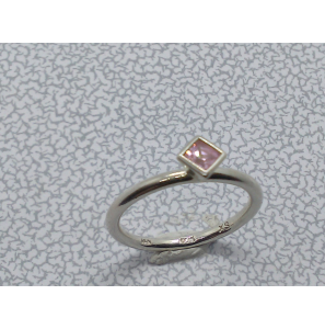 Zilver aanschuifring met vk zirkonia roze mt. 18¾ - 3019881