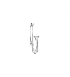 Zilver hanger/bedel Muziek Trombone middel - 3017157