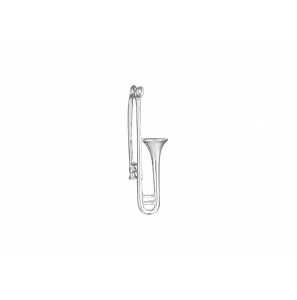 Zilver hanger/bedel Muziek Trombone middel - 3017157