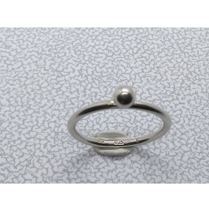 Zilver aanschuifring met bol  mt. 18 - 3019832