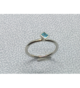 Zilver aanschuif ring met vierkante zirkonia aqua mt. 18 - 3019892