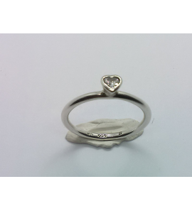 Zilver aanschuif ring met hatje zirkonia mt. 17 - 3019854