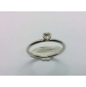 Zilver aanschuif ring met hatje zirkonia mt. 17½ - 3019855
