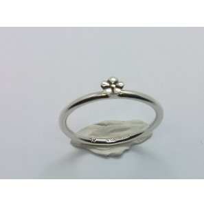 Zilver aanschuif ring bloemetje mt. 18¾ - 3019905