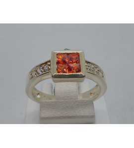 Zilver dames ring met zirkonias wit/roze - 3019562