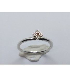 Zilver aanschuif ring met zirkonia mt. 17½ - 3019981