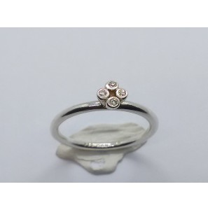 Zilver aanschuif ring met zirkonia mt. 17½ - 3019981