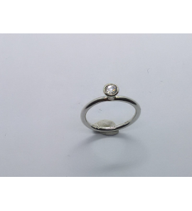 Zilver Spinning aanschuif ring met zirkonia mt. 15½ - 3019906