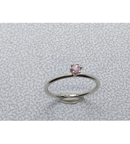 Zilver aanschuif ring met roze zirkonia nt. 17 - 3019938