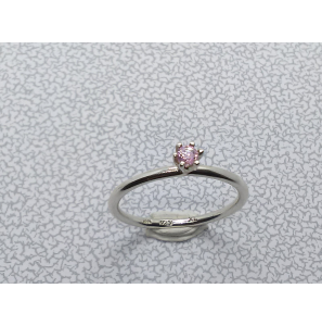 Zilver aanschuif ring met roze zirkonia nt. 17 - 3019938