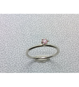 Zilver aanschuif ring met roze zirkonia mt. 18¾ - 3019941