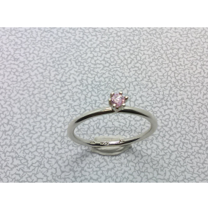 Zilver aanschuif ring met roze zirkonia mt. 18¾ - 3019941