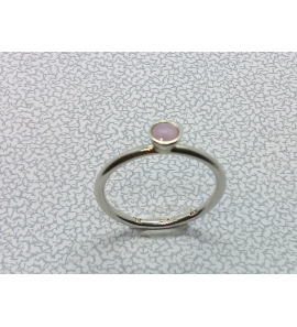 Zilver aanschuif ring met roze qwarts mt. 17½ - 3019945