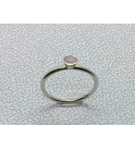 Zilver aanschuif ring met roze qwarts mt. 18 - 3019946