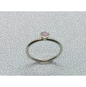 Zilver aanschuif ring met roze qwarts mt. 18 - 3019946