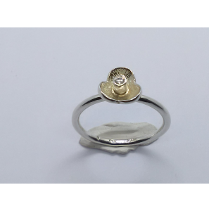Zilver aanschuif ring bloem met zirkonia mt. 17 - 3019992