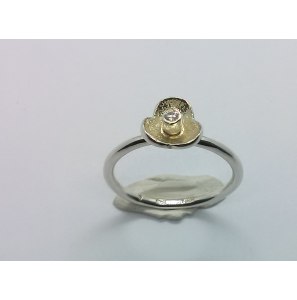 Zilver aanschuif ring bloem met zirkonia mt. 17½ - 3019993