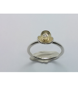 Zilver aanschuif ring bloem met zirkonia mt. 18 - 3019994