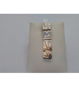 Zilver hanger glans/ysmat met zirk. prinses - 3022535