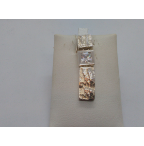 Zilver hanger glans/ysmat met zirk. prinses - 3022535