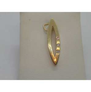Goud hanger ovaal open mat/glans met zirkonia - 3060252