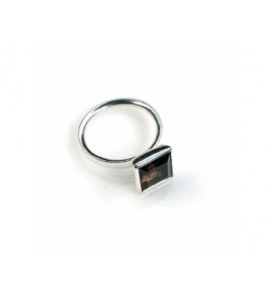 Pure ring smokey topaas vierkant mt. 17½ - 3062030