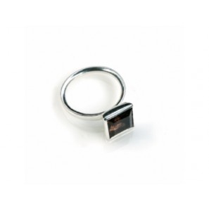 Pure ring smokey topaas vierkant mt. 17½ - 3062030