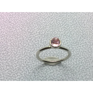 Zilver aanschuif ring met roze cab. zirkonia mt. 15½ - 3063280