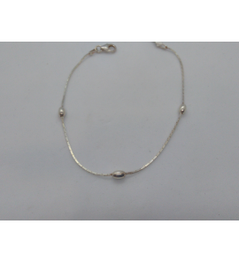 Zilver armband ank.VK+bollen 18 cm. - 3063001
