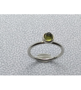 Zilver aanschuif ring met groen cab. zirkonia mt. 17 - 3062251