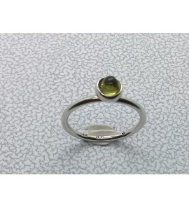 Zilver aanschuif ring met groen cab. zirkonia mt. 16¼ - 3062252