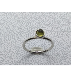 Zilver aanschuif ring met groen cab. zirkonia mt. 18¾ - 3062254