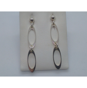 Zilver oorhangers fant. 2-ovaaltjes - 3065603