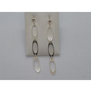 Zilver oorhangers fant. 3-ovaaltjes - 3065604