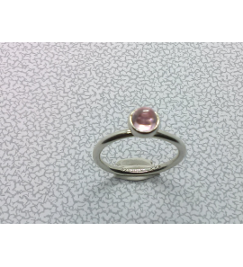 Zilver aanschuif ring met roze cab. zirkonia mt. 17 - 3063282
