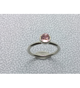 Zilver aanschuif ring met roze cab. zirkonia mt. 17½ - 3063283