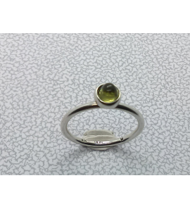 Zilver aanschuif ring met groen cab. zirkonia mt. 17½ - 3063286