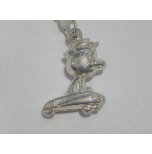 Zilver hanger/bedel Man+auto - 3072597