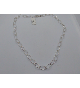 Zilver collier ovaal ogen 7x13 45 cm - 3067215