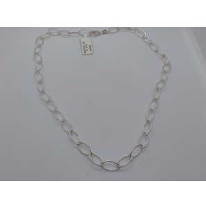 Zilver collier ovaal ogen 7x13 45 cm - 3067215