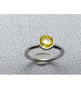 Ziver dames ring met gele zirkonia mt. 16½ - 3070570