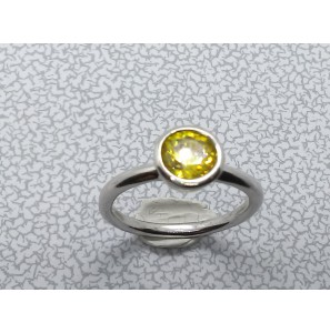 Ziver dames ring met gele zirkonia mt. 16½ - 3070570
