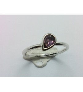 Zilver aanschuif ring met druppel zirkonia paars mt. 17½ - 3072377